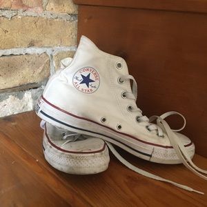 White high-top converse